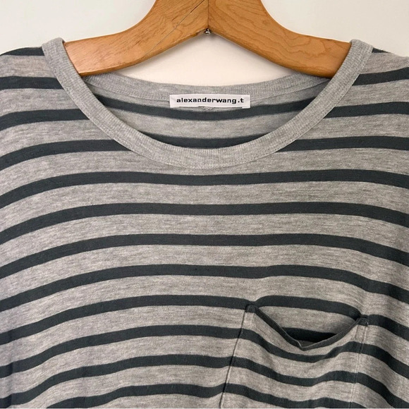 Alexander wang striped round neck pocket tshirt - Picture 3 of 5
